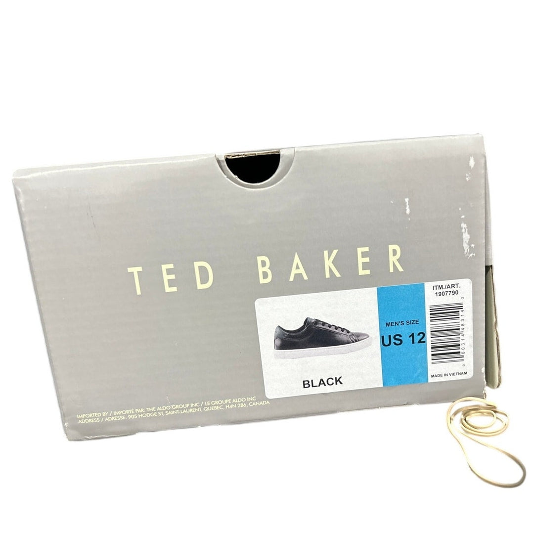 New In Box Ted Baker Mens Size 12 Black Leather Robberto Lace Up Sneaker Shoes