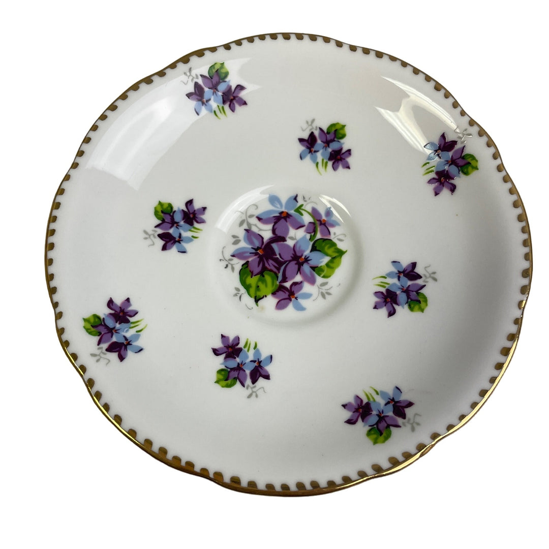 Vintage Royal Stafford Sweet Violets England Saucer Cup Bone China Teacup Set
