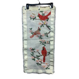 Vintage Handmade Acrylic Yarn Latch Hook Red Cardinal Bird Wall Hanging Rug Art