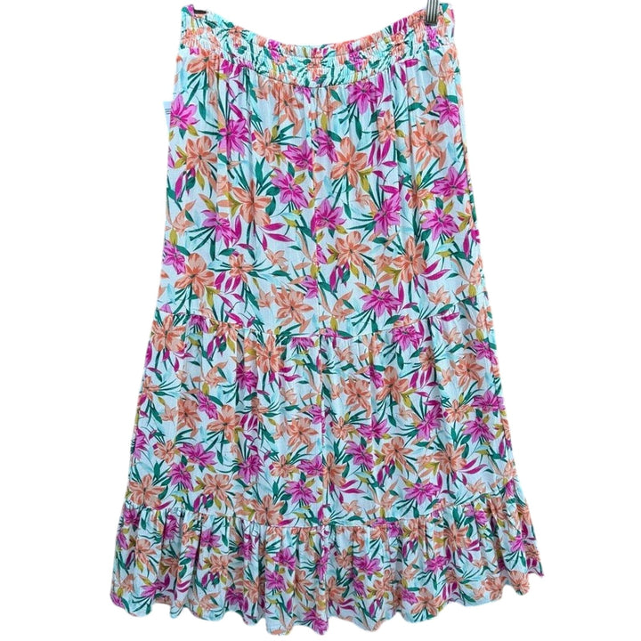 NWT New Jessica Simpson Womens Small Tiered Floral Gardenia Viscose Maxi Skirt