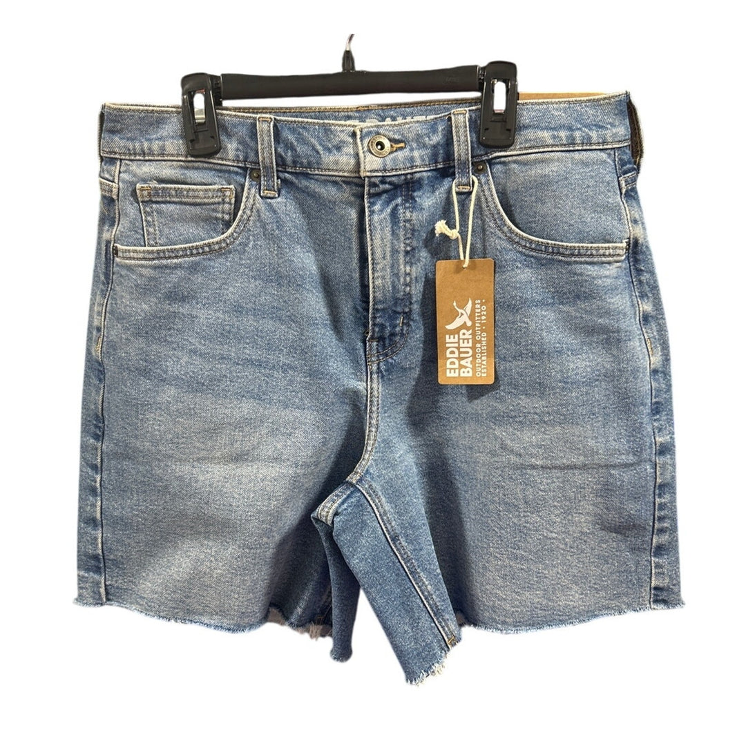 New Eddie Bauer Womens 10T Tall Authentic Voyager High Rise Cutoff Denim Shorts