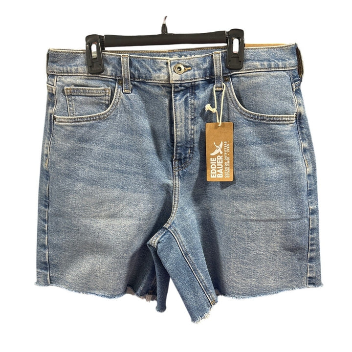New Eddie Bauer Womens 10T Tall Authentic Voyager High Rise Cutoff Denim Shorts