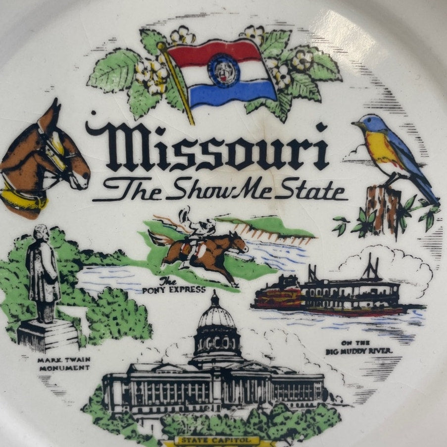Vintage Crown-O-Gold Independence Missouri Gold Rim Ceramic Collector Plate