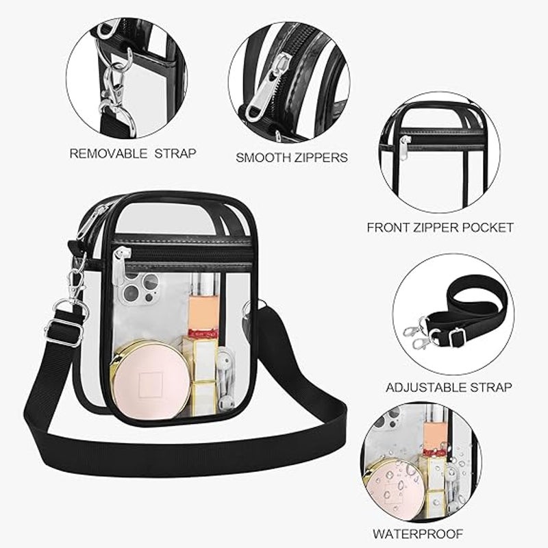 New USPECLARE Clear Crossbody Mini Purse Stadium Approved Clear Shoulder Bag