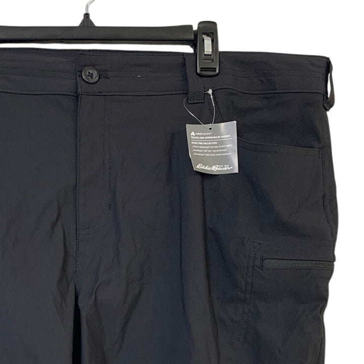 New Eddie Bauer Womens Black Mid Rise UPF 50+ Flexion StormRepel Guide Shorts