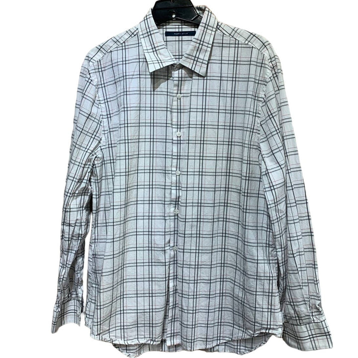 Perry Ellis XL Mens Long Sleeve 100% Cotton Plaid Button Down Casual Shirt