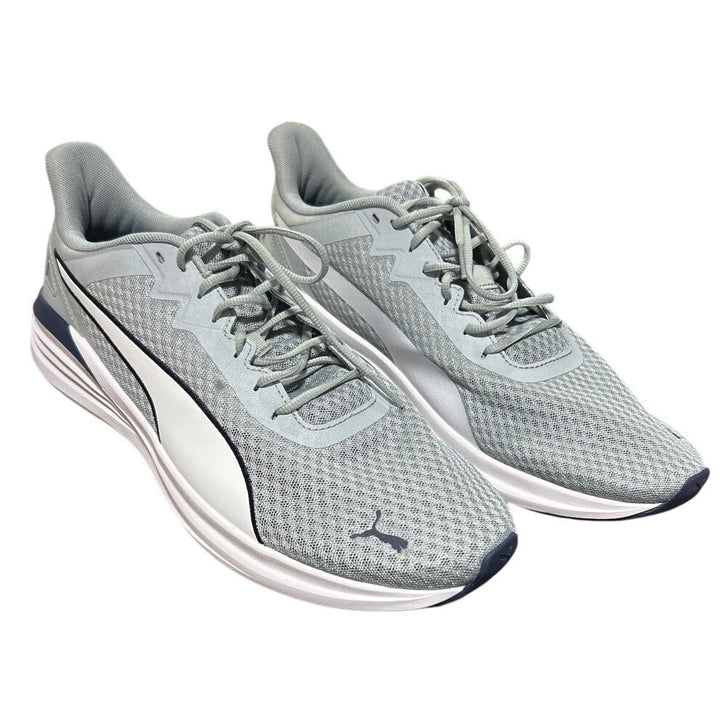 New PUMA Mens Size 13 Gray Mesh Navy Accent Lace Up Athletic Tennis Shoes
