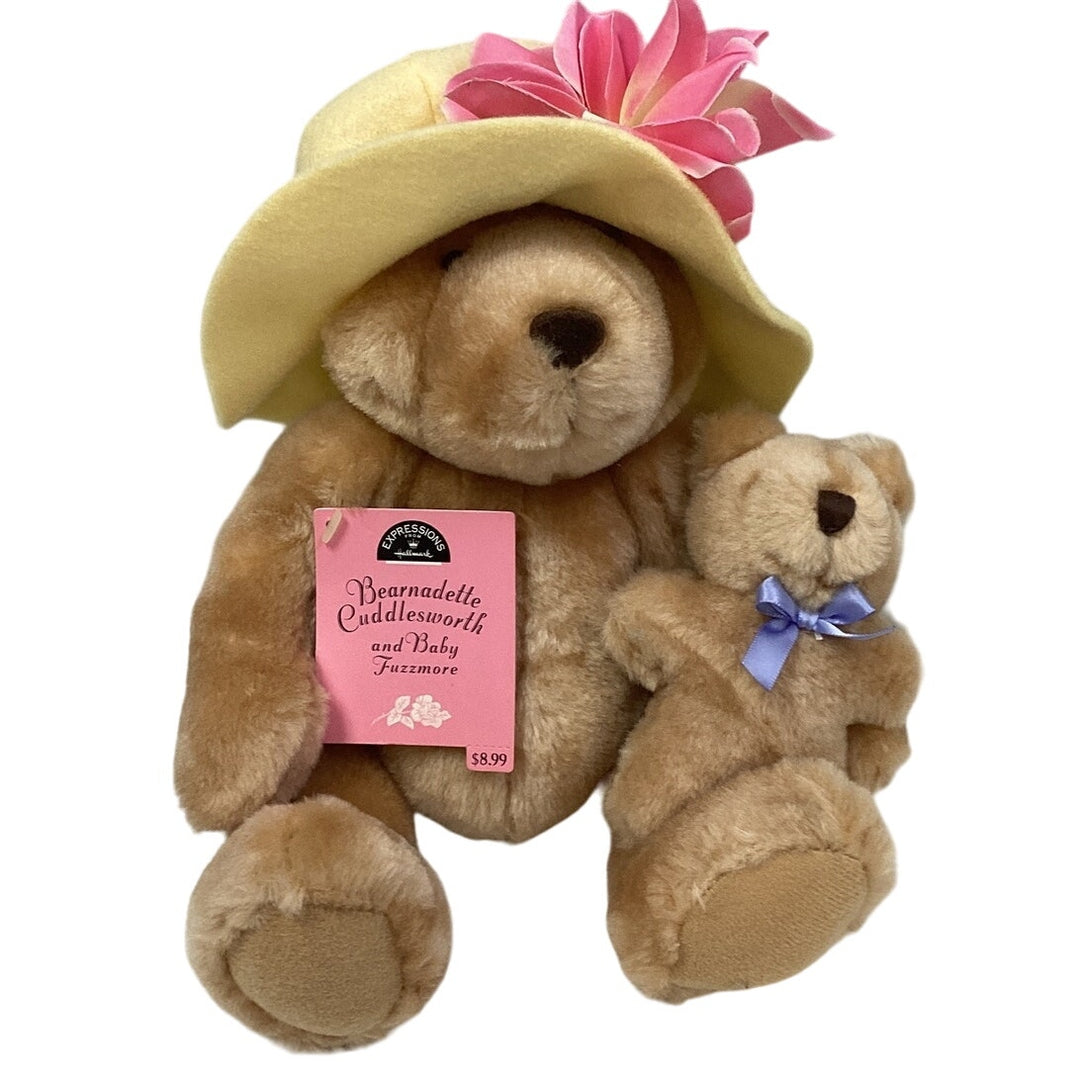 Vintage Hallmark Cards Bearnadette Cuddlesworth &amp; Baby Fuzzmore Stuffed Bears