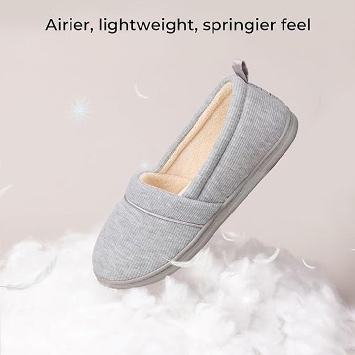 HomeTop Womens Size 8 Gray Comfy Loafer Lightweight Memory Foam House Slippers