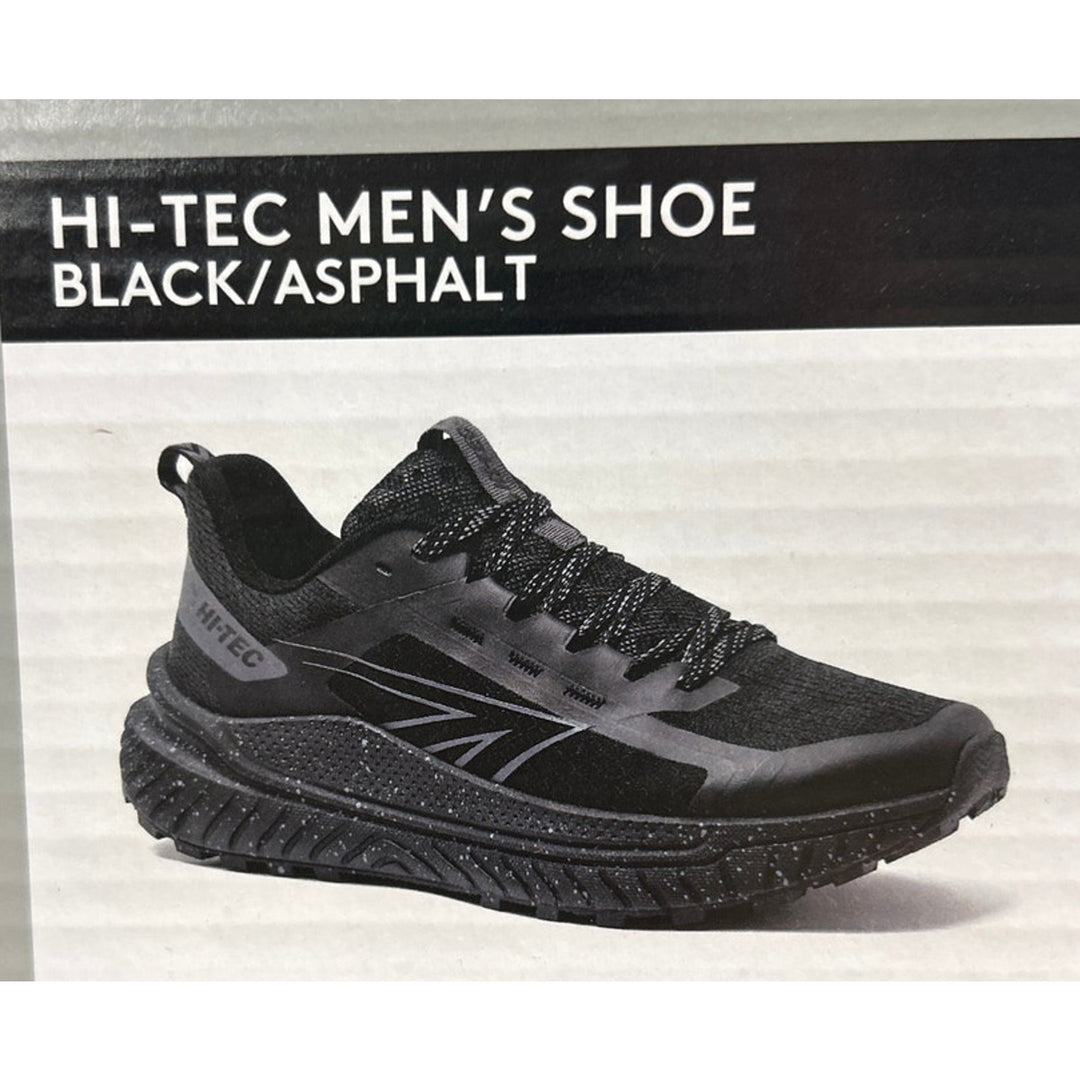 Hi-Tec Mens Size 10 Black Mesh Gray Speckled Lace Up Athletic Tennis Shoes