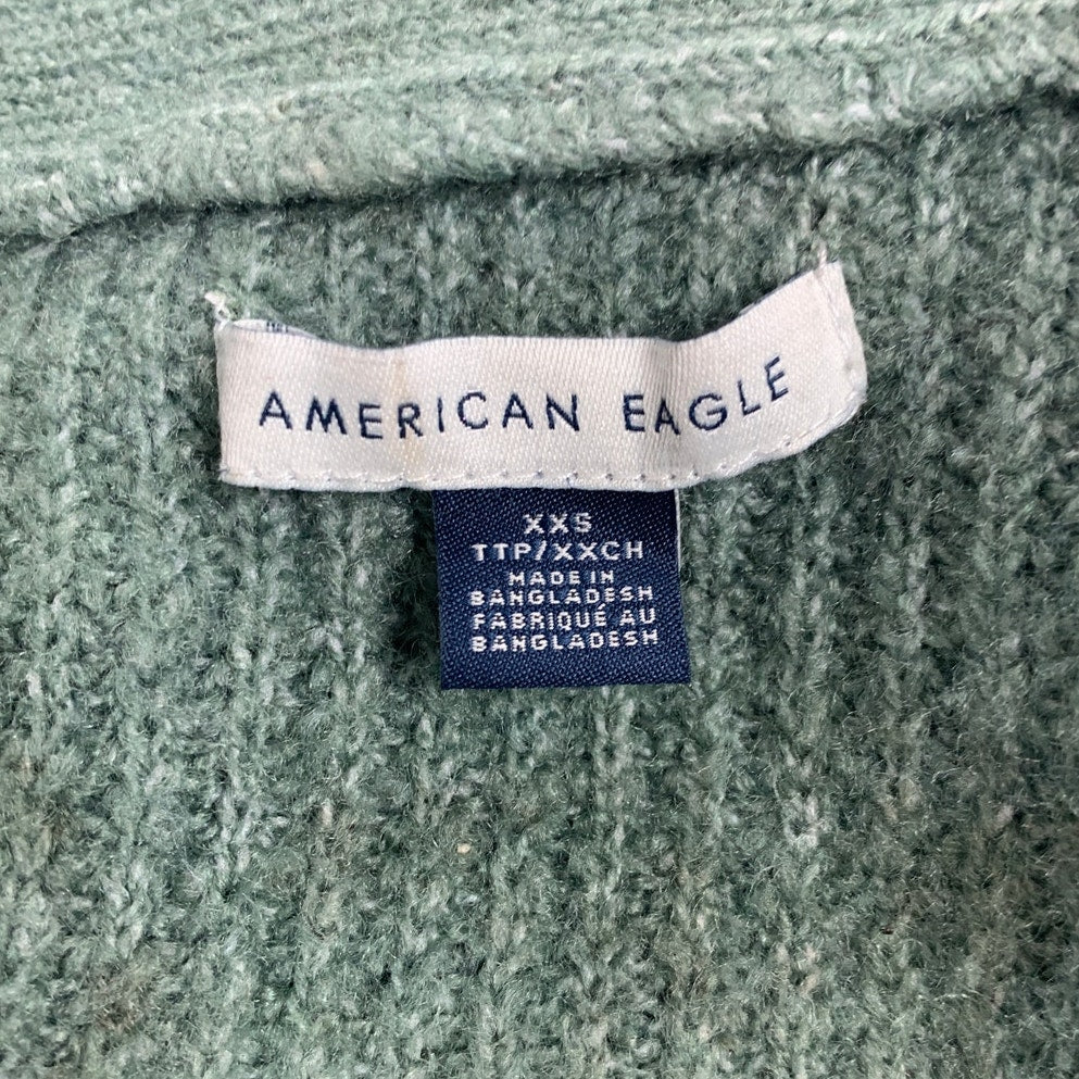 New American Eagle Womens XXS Long Sleeve Button Up V Neck Knit Cardigan Sweater