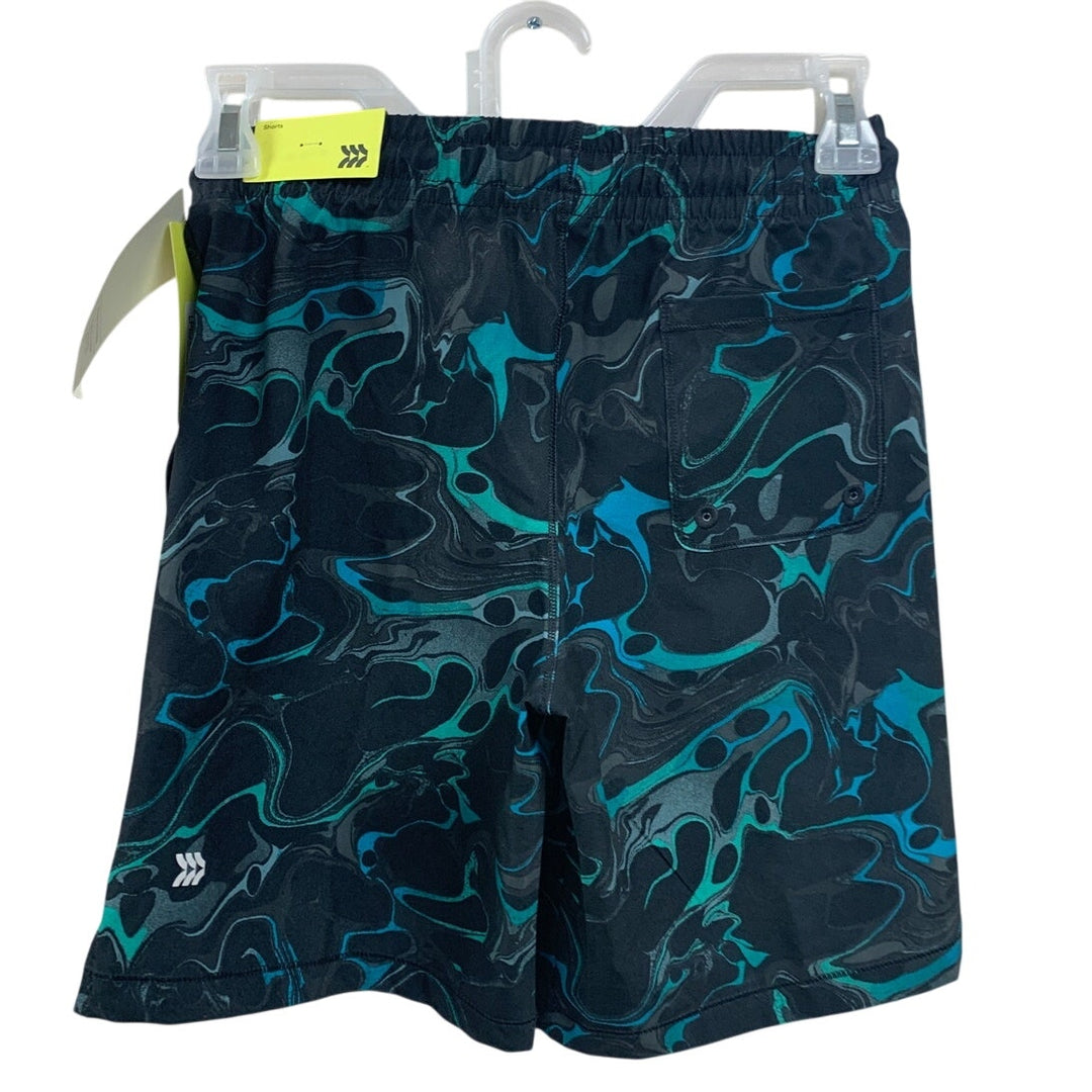 New All In Motion Boys Medium (8) Water Swirl UPF 50+ Unlined Swim Trunks