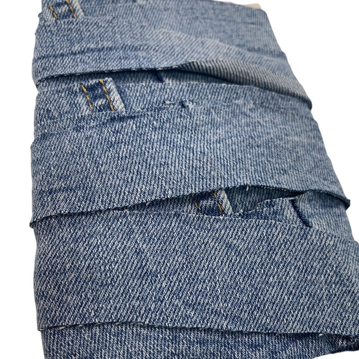 14yds Handmade Upcycled 1" Hand Cut Stretch Denim Blue Jean Craft Ribbon Yarn