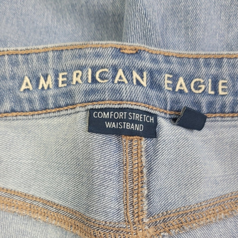 New American Eagle Size 00 Regular Factory Distressed Mom Jean Denim Blue Jeans