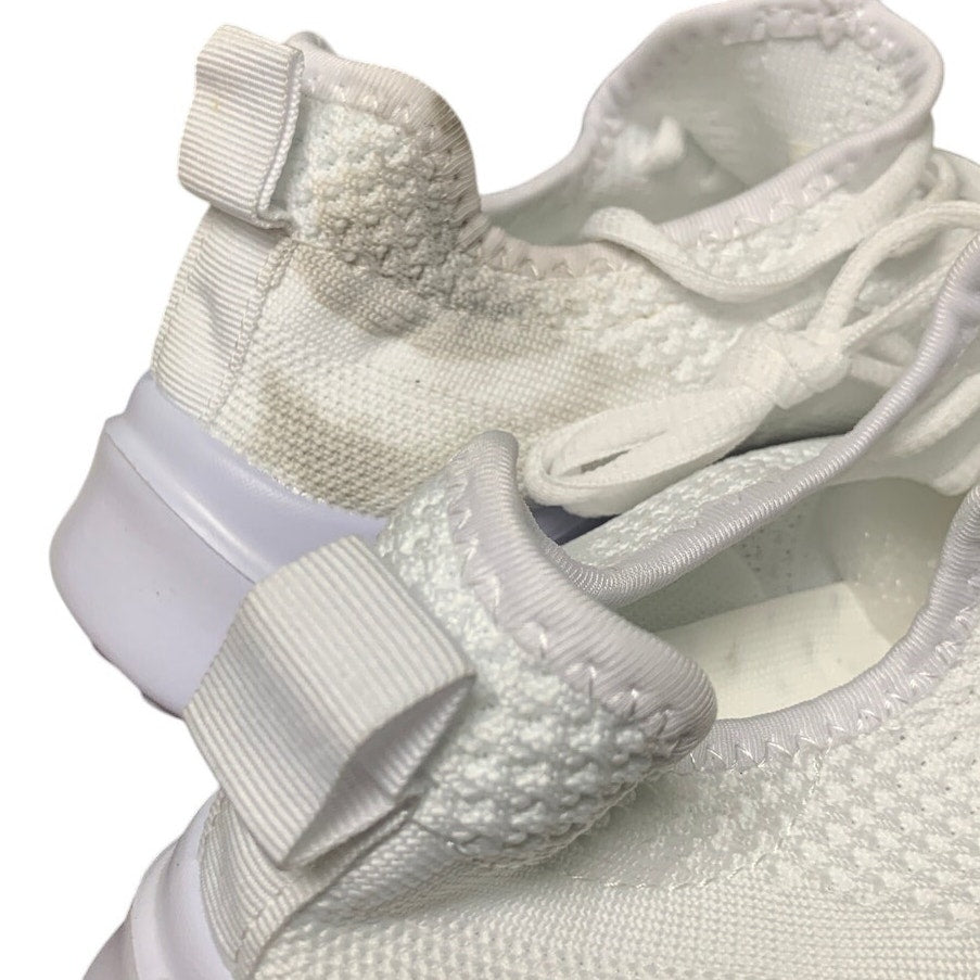 New Women Size 8.5 White Breathable Mesh Lace Up Non Slip Walking Athletic Shoes