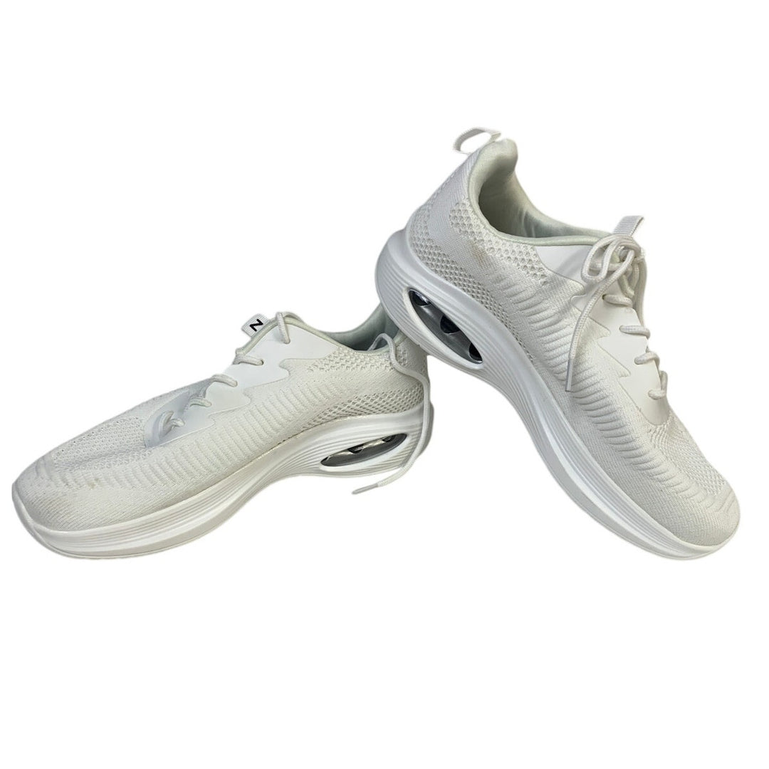 Zyen Womens Size 9 White Sneakers Lace Up Low Top Round Toe Running Shoes