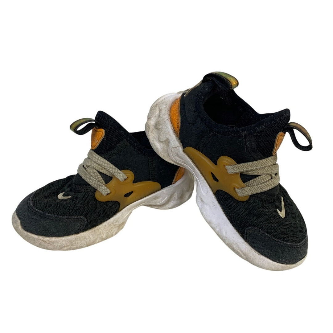 Nike Toddler Boys Size 8 Orange Black Sneakers Lace Up Round Toe Shoes EUC