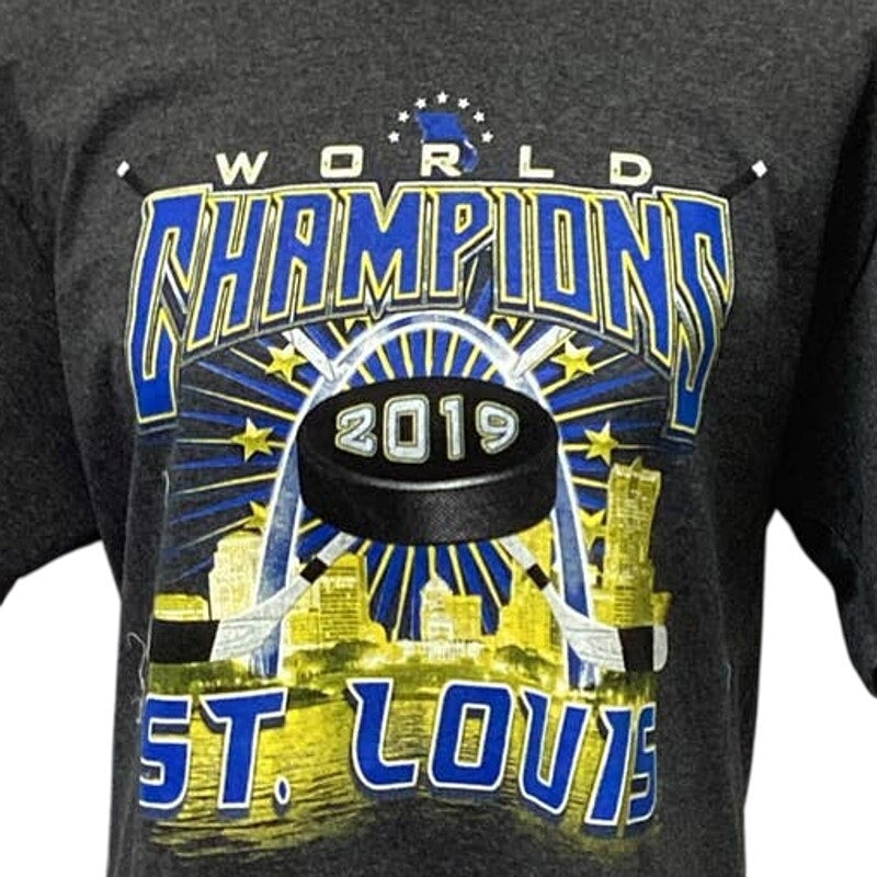 2019 St Louis Blues Hockey Stanley Cup World Champions Medium Cotton Blend Tee