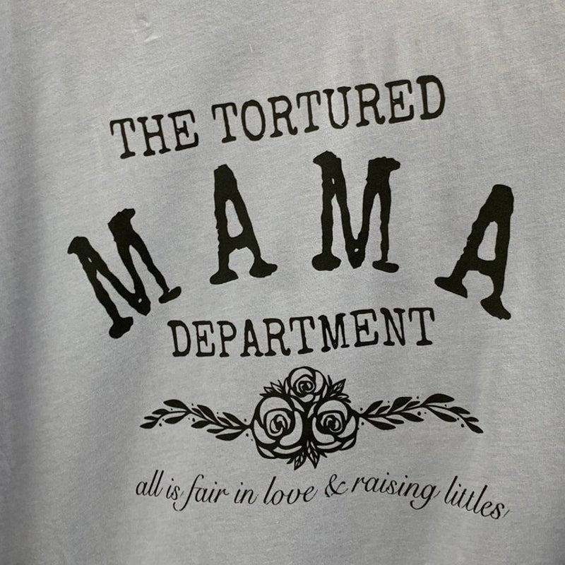 New Hand Printed Womens 3XL The Tortured Mama Department Short Sleeve Tee Shirt