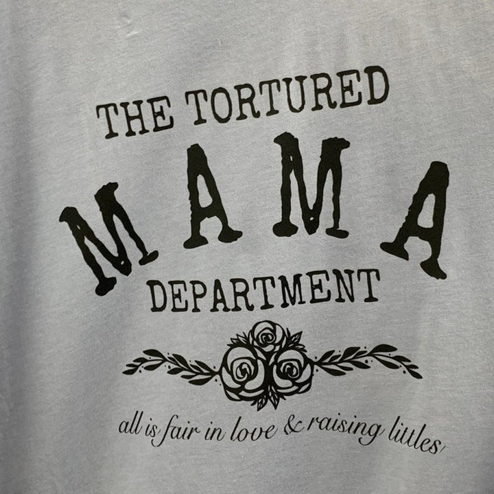 New Hand Printed Womens 3XL The Tortured Mama Department Short Sleeve Tee Shirt