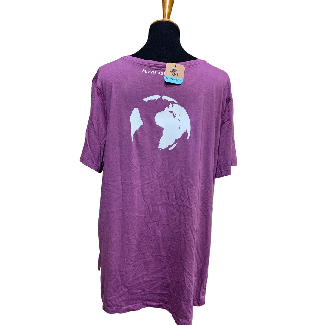 Hand Printed Upcycled Womens XXL Saving the Planet is My Superpower Tee Shirt