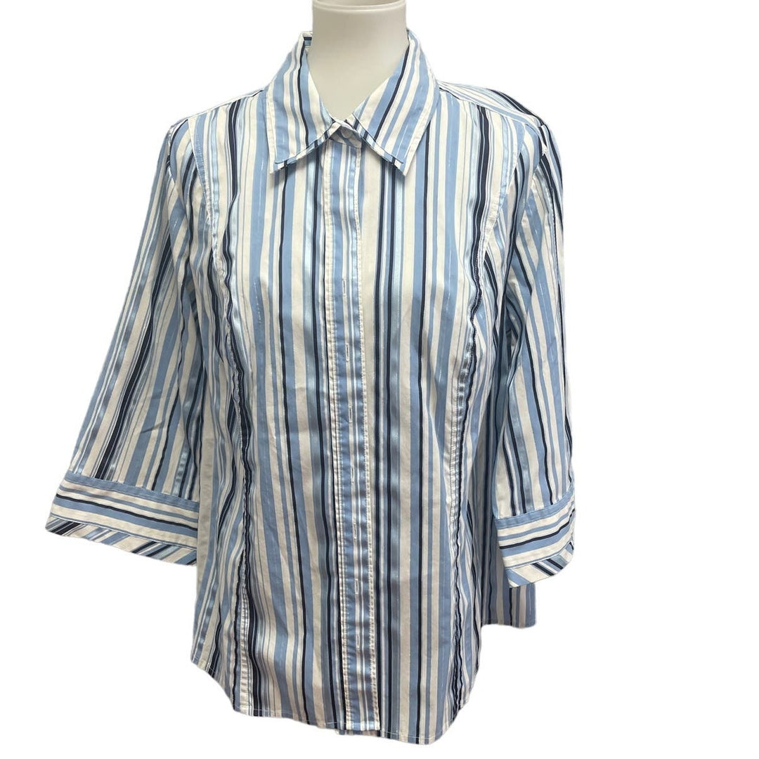 Lane Bryant Womens Plus Size 18/20W Long Sleeve Button Down Stretch Cotton Top