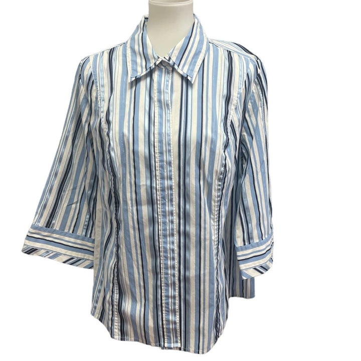 Lane Bryant Womens Plus Size 18/20W Long Sleeve Button Down Stretch Cotton Top
