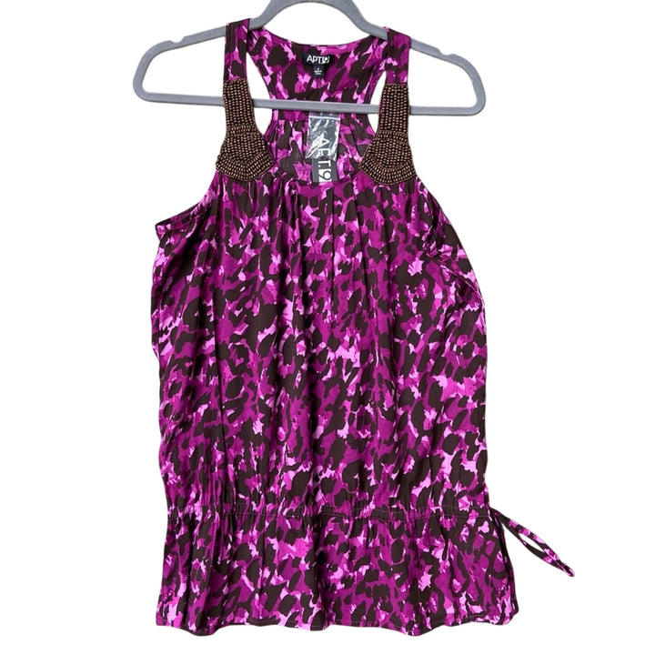 NWT New Apt. 9 Womens Small Hollyhock Style Beaded Sleeveless Racer Back Top