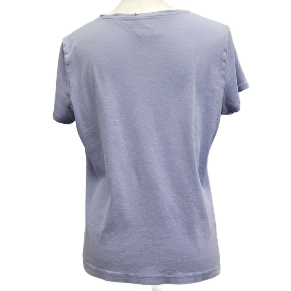 Hand Printed Upcycled Womens Large Bluey Bingo Easter Egg Short Sleeve Tee
