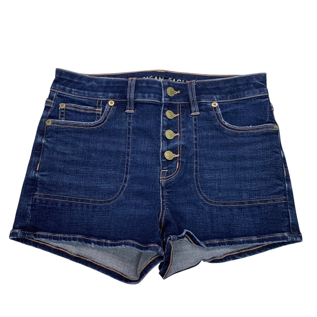 New American Eagle Womens Size 2 Stretch High Rise Shortie Jorts Jean Shorts