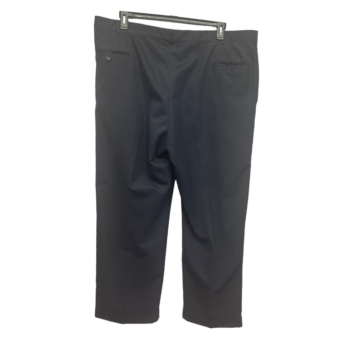 Haggar Collections Mens 44 X 29 Polyester Pleated Front Hook &amp; Eye Career Pants