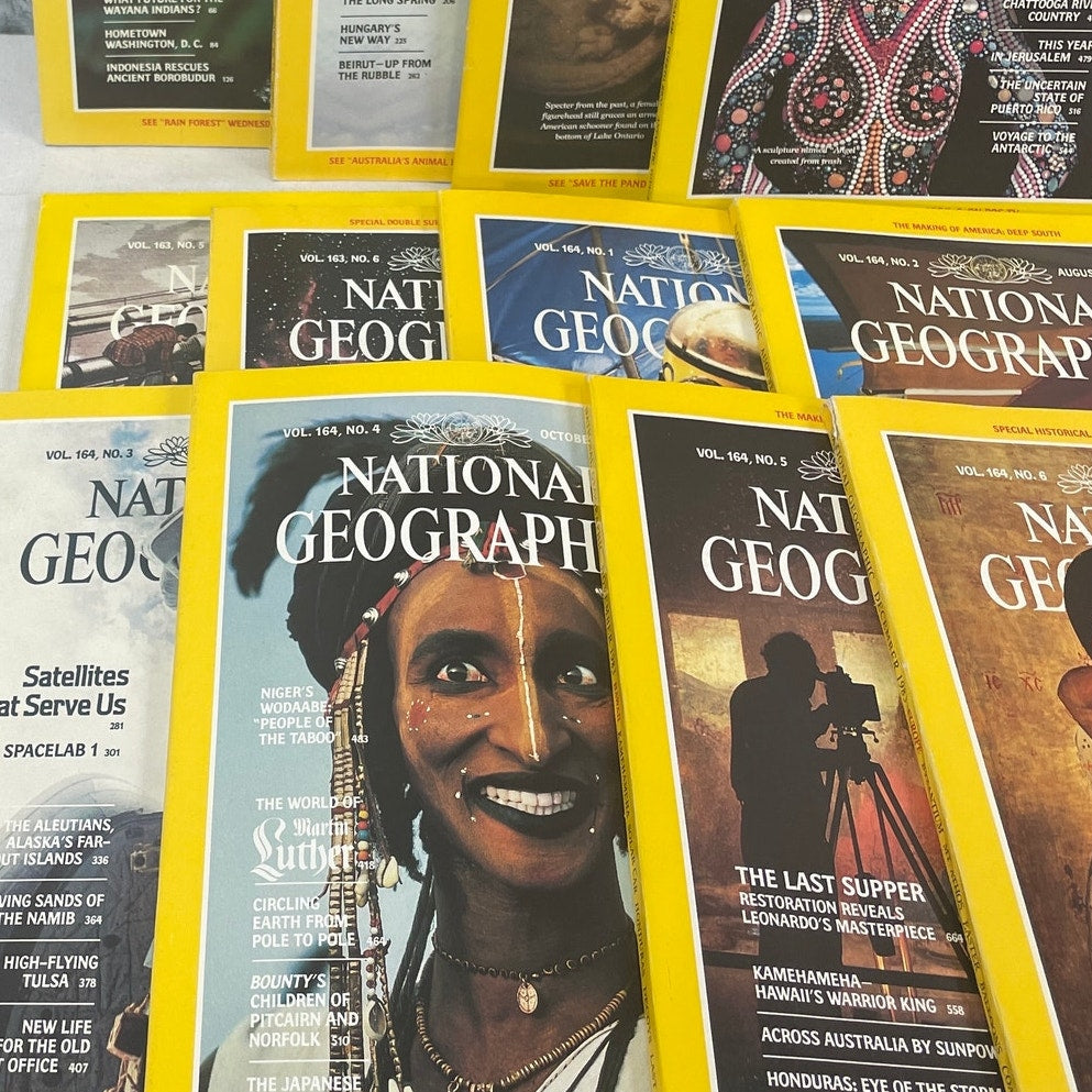 Vintage 1983 National Geographic Magazine FULL Year 12 Issues W Maps Supplements
