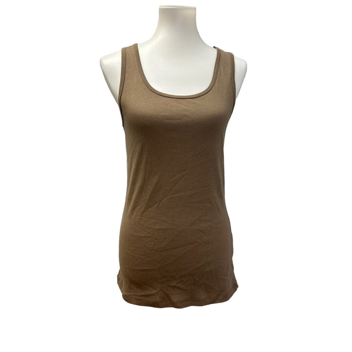 Attention Time &amp; Tru Womens Medium Large Sleeveless Brown Floral Tank Tops