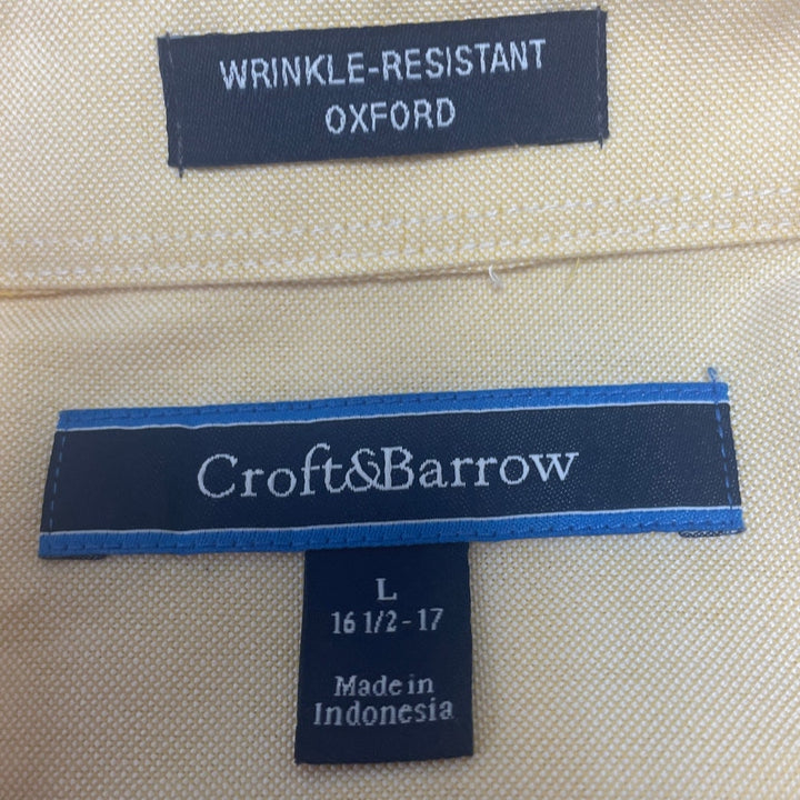 Croft &amp; Borrow Mens Large Wrinkle Resistant Short Sleeve Button Down Shirt