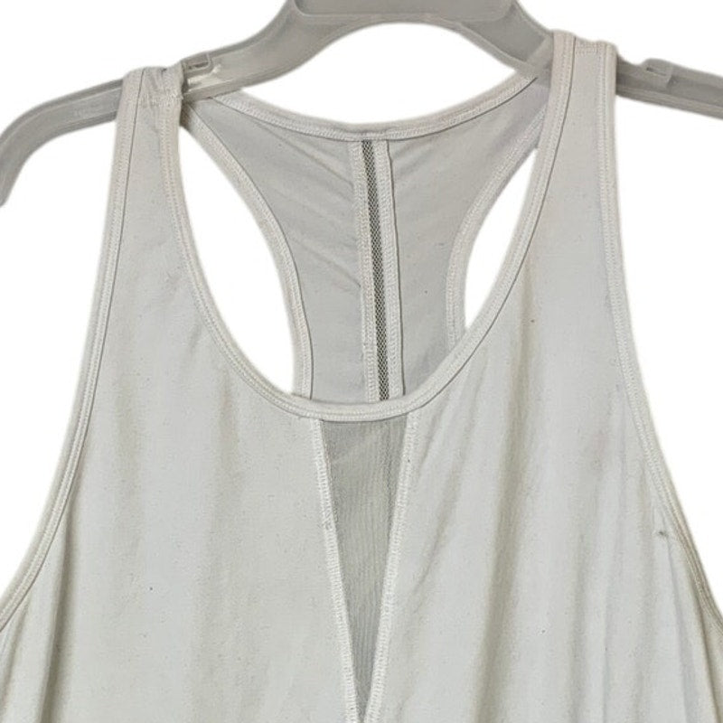 Zyia Active Womens XXXL White Sleeveless Mesh Cut Out Spandex Athletic Tank Top