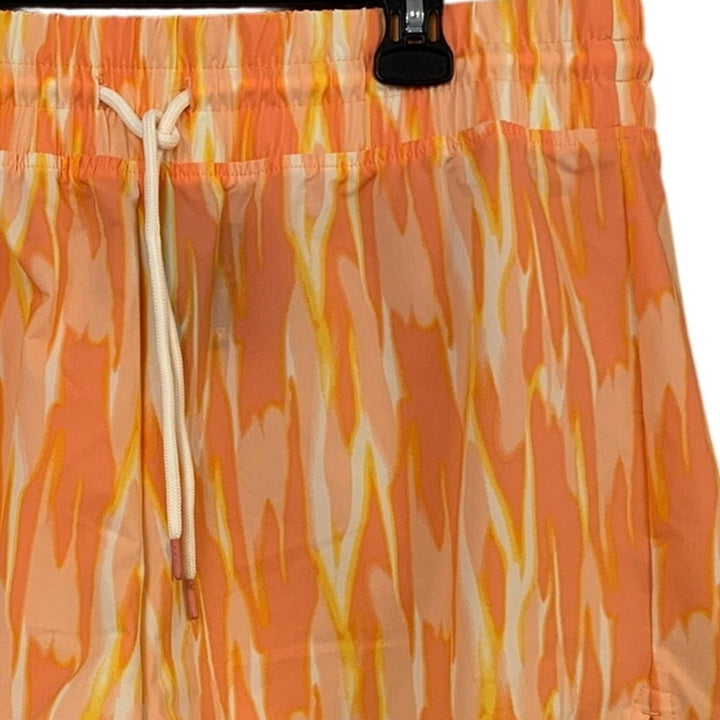 New Eddie Bauer Womens Large Orange Tidal 3" Inseam Print Mango Elastic Shorts