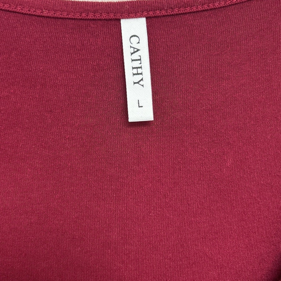 Lot of 2 Cathy Longyuan Womens Large Long Sleeve Scoop Neck Flowy Tops