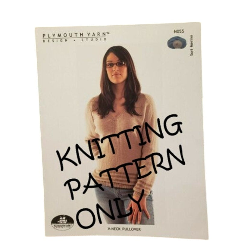 New Plymouth N055 Suri Merino V Neck Pullover Ladies Sweater Knitting Pattern