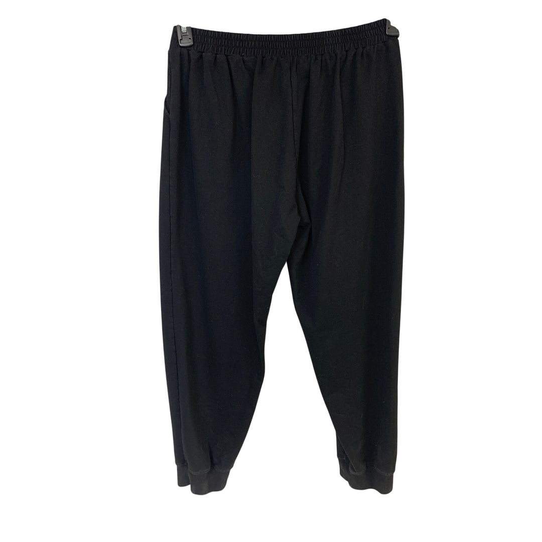 Zerdocean Women’s Plus 1X Black Cotton Joggers, Stretch Waist