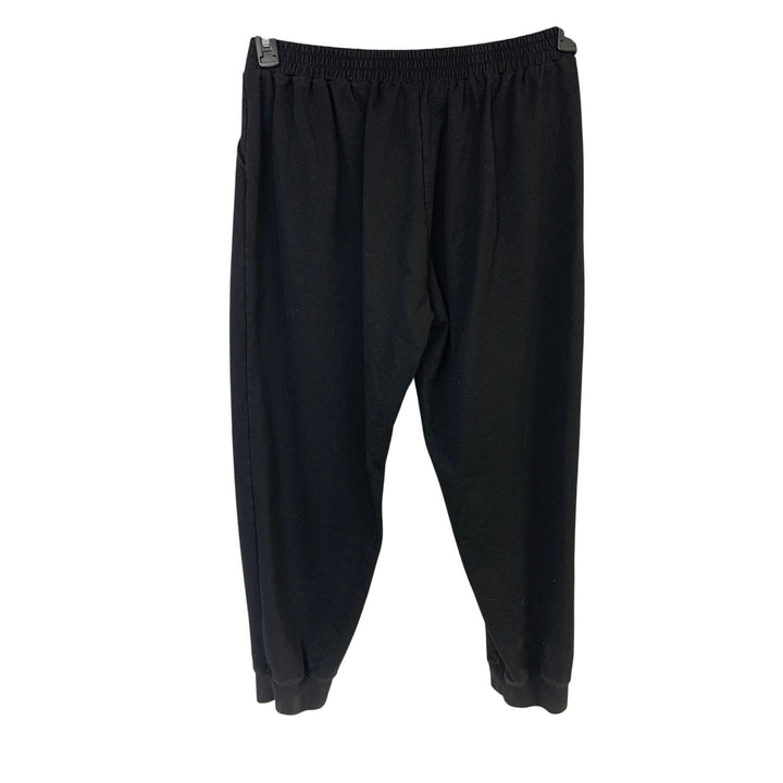 Zerdocean Women’s Plus 1X Black Cotton Joggers, Stretch Waist