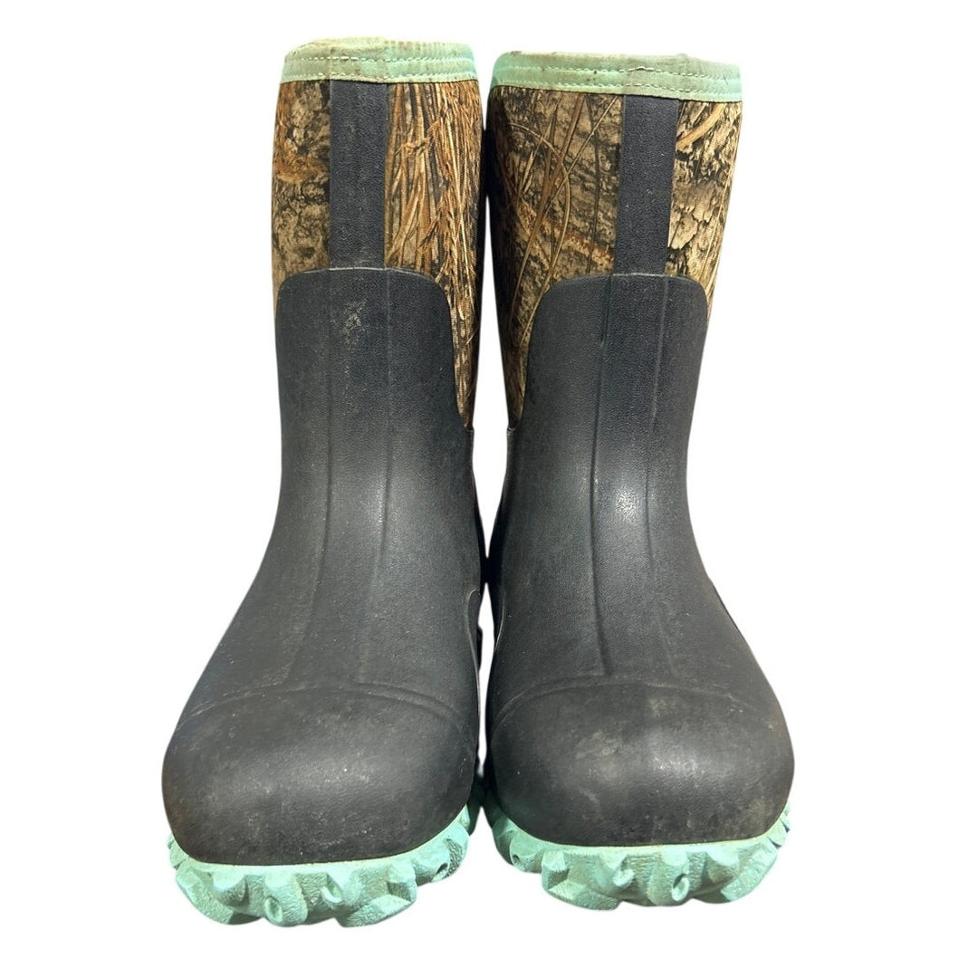 Trudave Womens Size 9 Green Camo Rubber Boots Mid Calf Round Toe Shoes