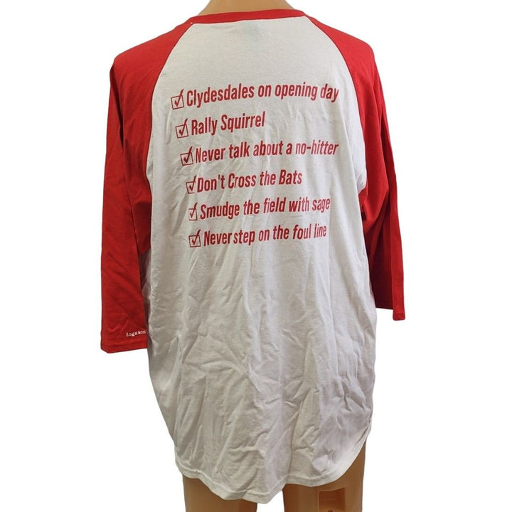 New Hand Printed Mens XL St Louis Baseball Town 3/4 Sleeve PolyCotton Tee Shirt