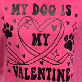 Hand Printed Upcycled Womens 16W My Dog is My Valentine Heart Cotton Blend Shirt