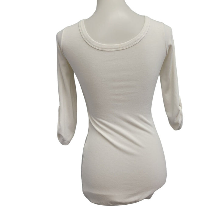 Passion Womens XS Viscose Spandex Lace Up Front 3/4 Sleeve Blouse