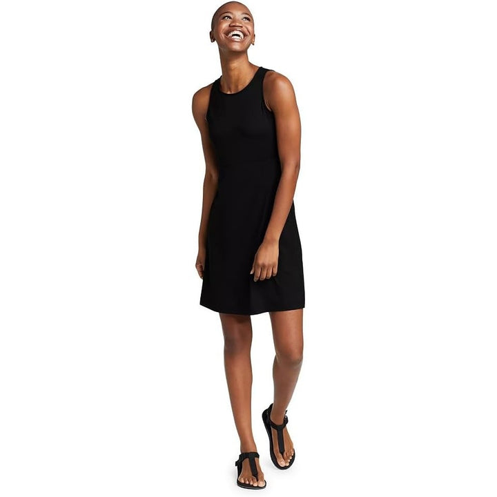 New Eddie Bauer Womens XS Black Sleeveless UPF 50+ Aster Empire Pull On Dress