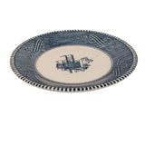Vintage Ceramic Blue White Riverboat Small Round Dessert 6.25" China Plate