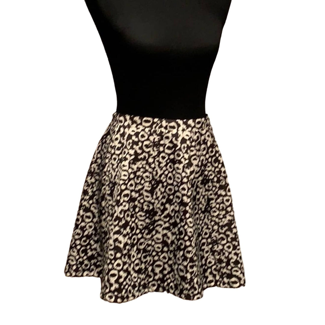 Lily Rose Medium Polyester Blend Leopard Animal Print Short Flared Skater Skirt