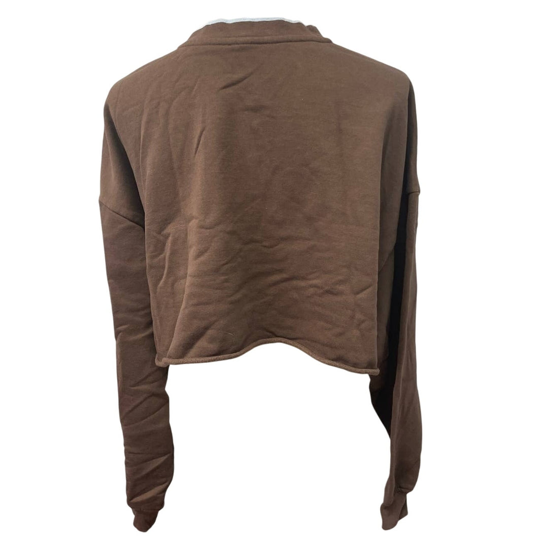 Divided by H&amp;M XXL Long Sleeve V-Neck Cropped Cotton Polyester Blend Sweatshirt