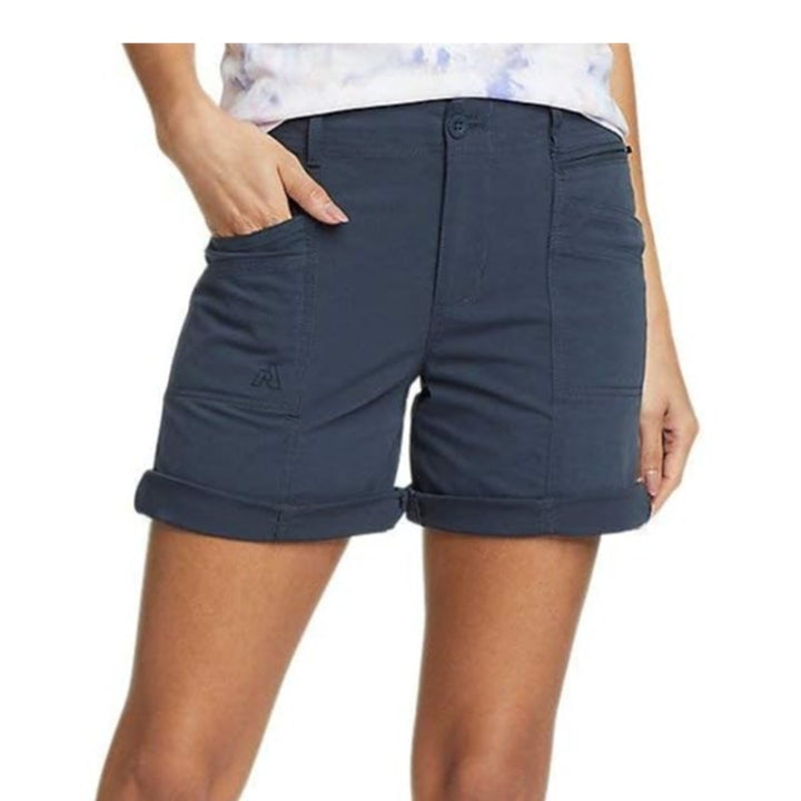 New Eddie Bauer Womens Size 0 Gray Cotton Nylon Guides Day Off Utility Shorts