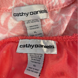 2 Cathy Daniels Womens XL Short Sleeve Orange Peach PolyCotton Sweater Tops